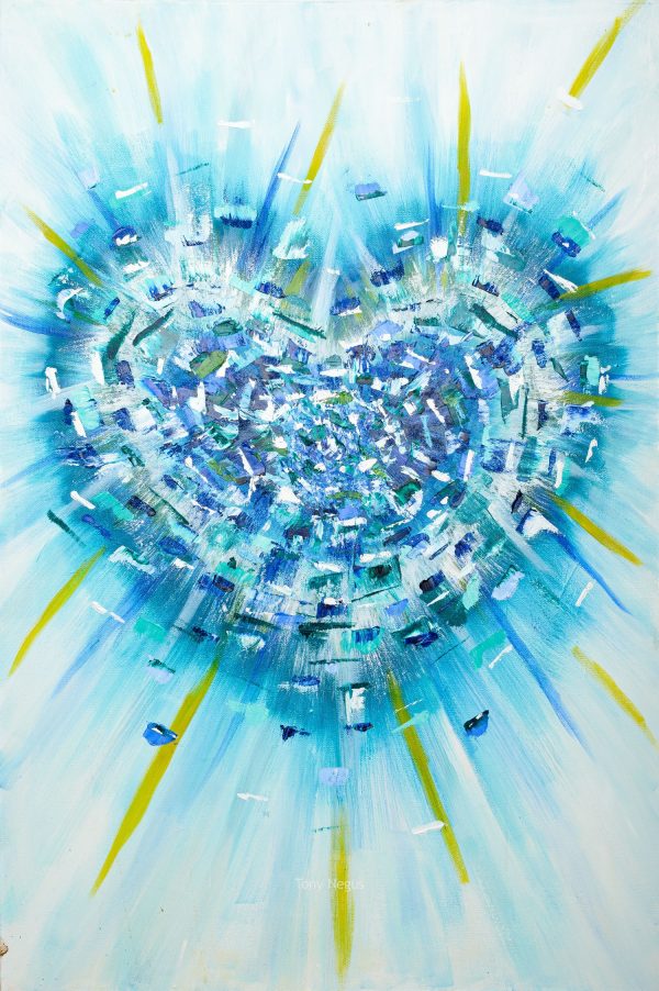 Original artwork Heart - Blue on White