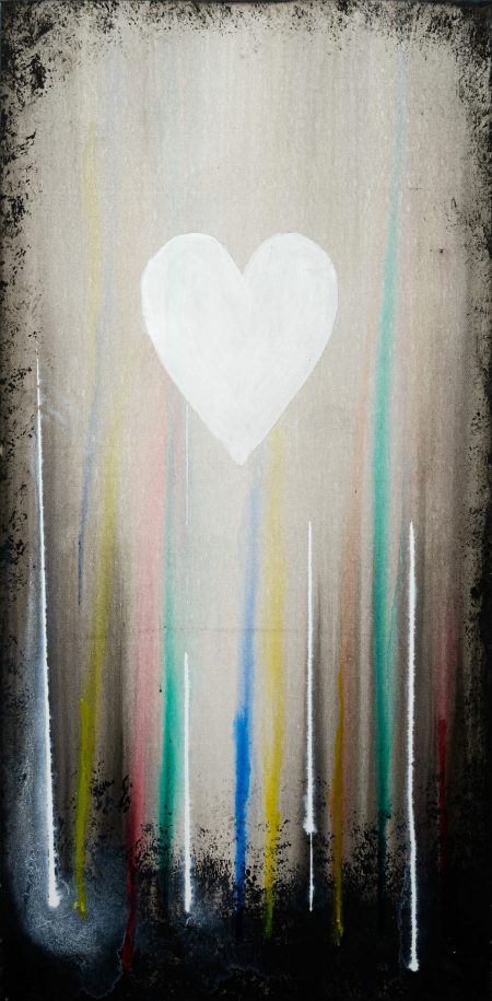 Original artwork Heart - Tall White on Black