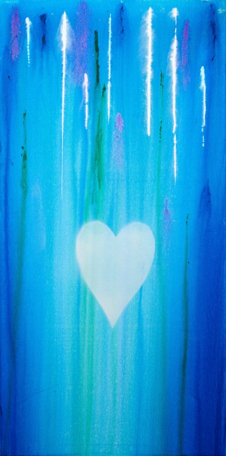 Original artwork Heart - Tall on Blue